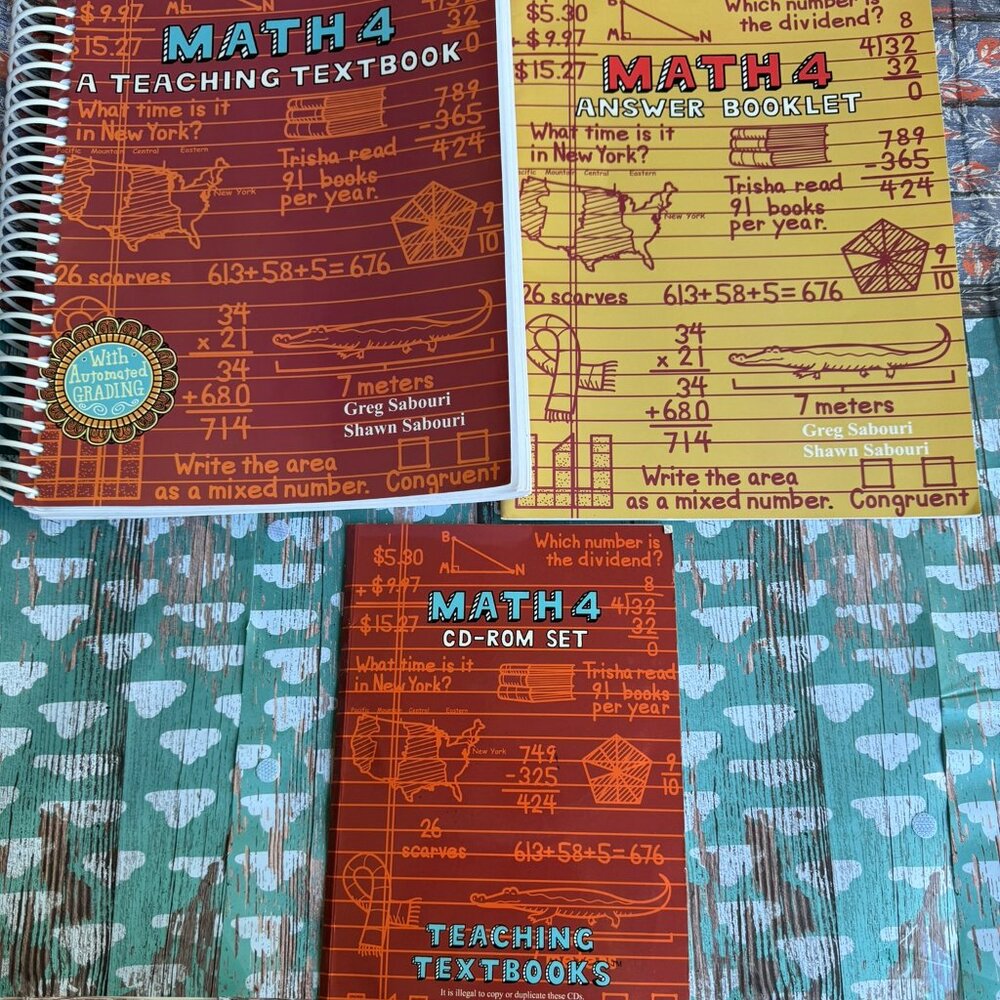 Math 4 Teaching textbook set No writing